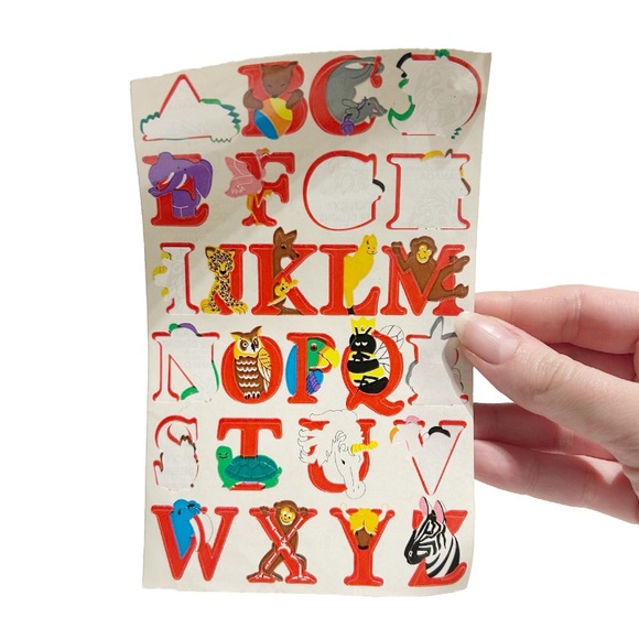 Vintage 1990s Sandylion Sticker Designs Alphabet Animal Letter Sticker Sheet Fun - Picture 2 of 7